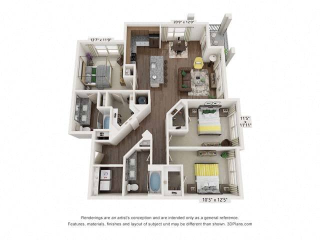 3 Beds • 2 Bath 2420 floor plan
